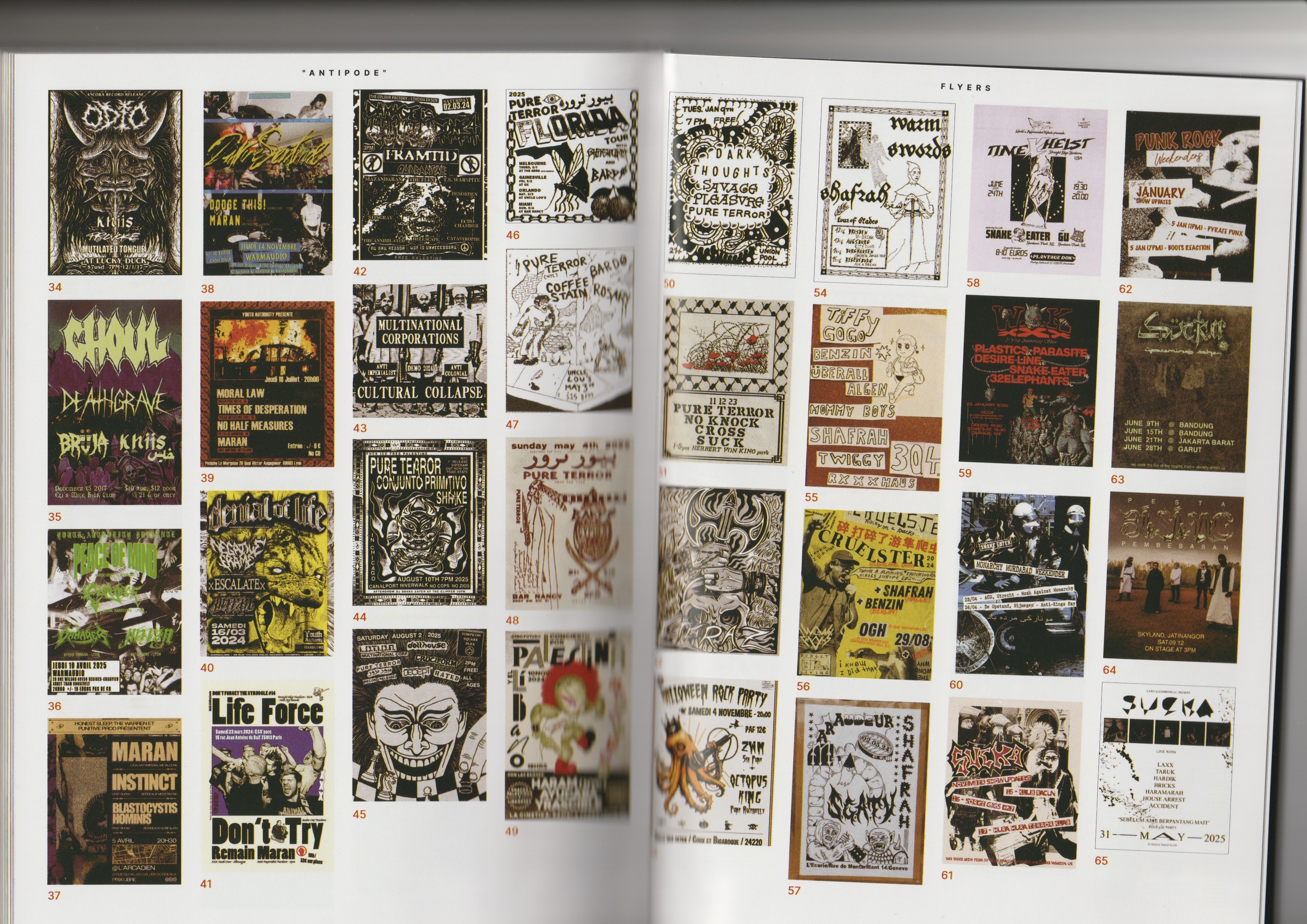 Images of punk flyers, published in Antipode issue number one 